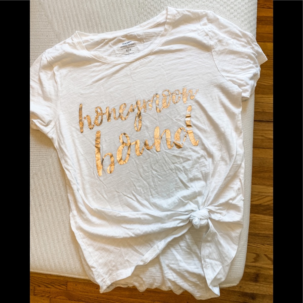 Rose gold foil honeymoon bound shirt